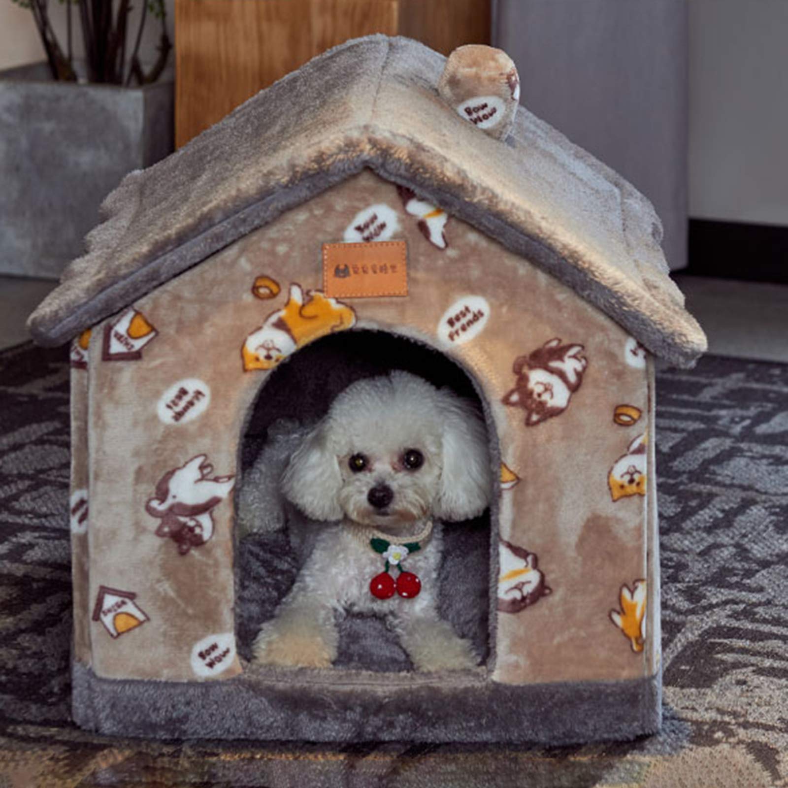 ペットハウスフランスペットドッグハウス犬小屋三角屋根インテリア木製
