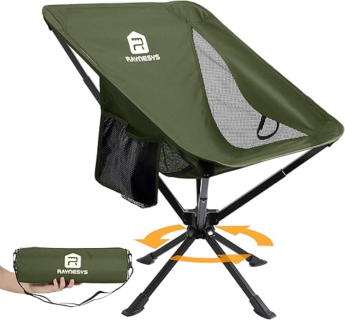 Silla portátil de campamento, 1 unidad, silla de campamento plegable de instalación rápida de 8 segundos, rotación flexible de 360°, sillas de viaje