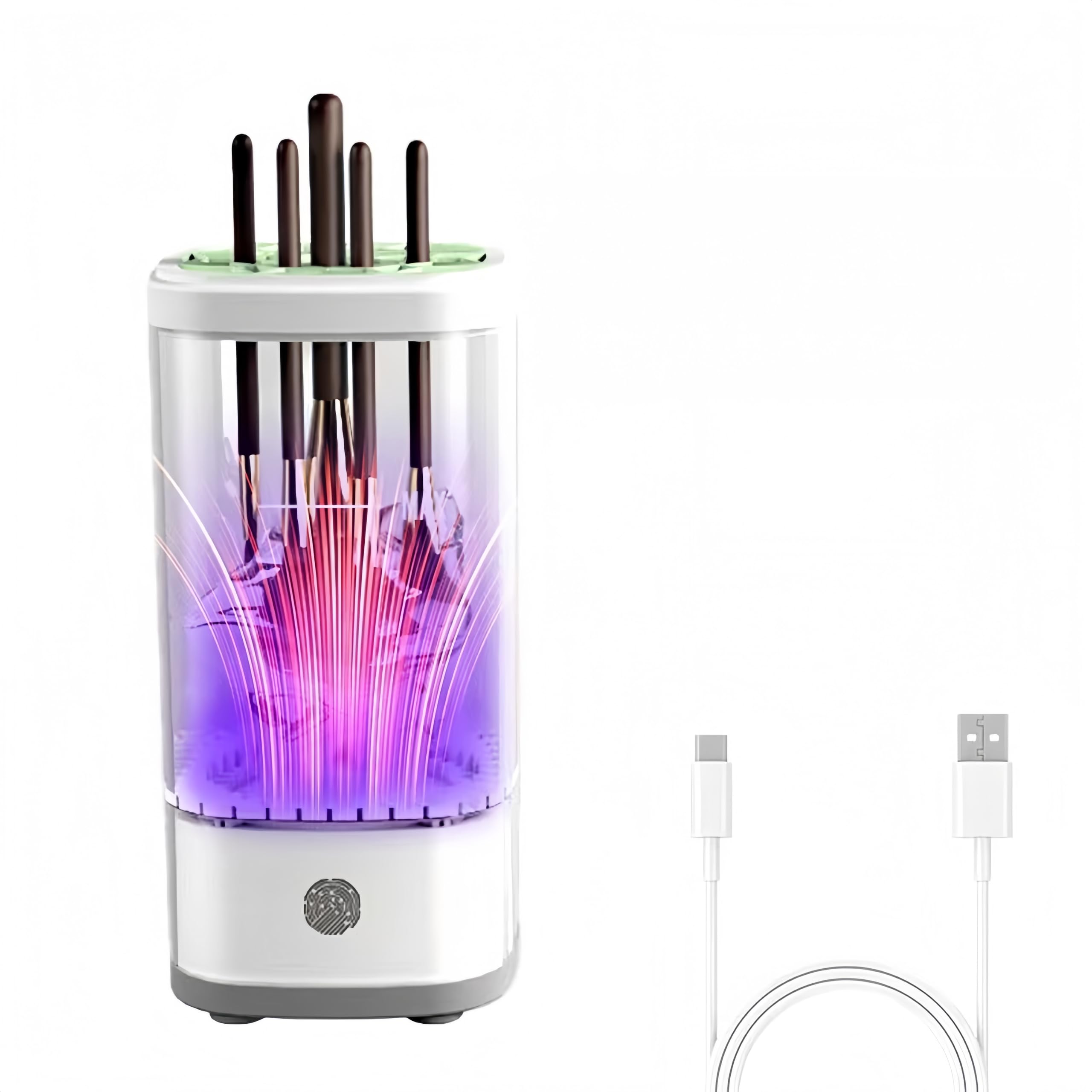 Macchina elettrica per la pulizia e l'asciugatura dei pennelli da trucco con luce UV-C e sistema di pulizia automatica 3 in 1 per una pulizia profonda e un'asciugatura rapida, design silenzioso per