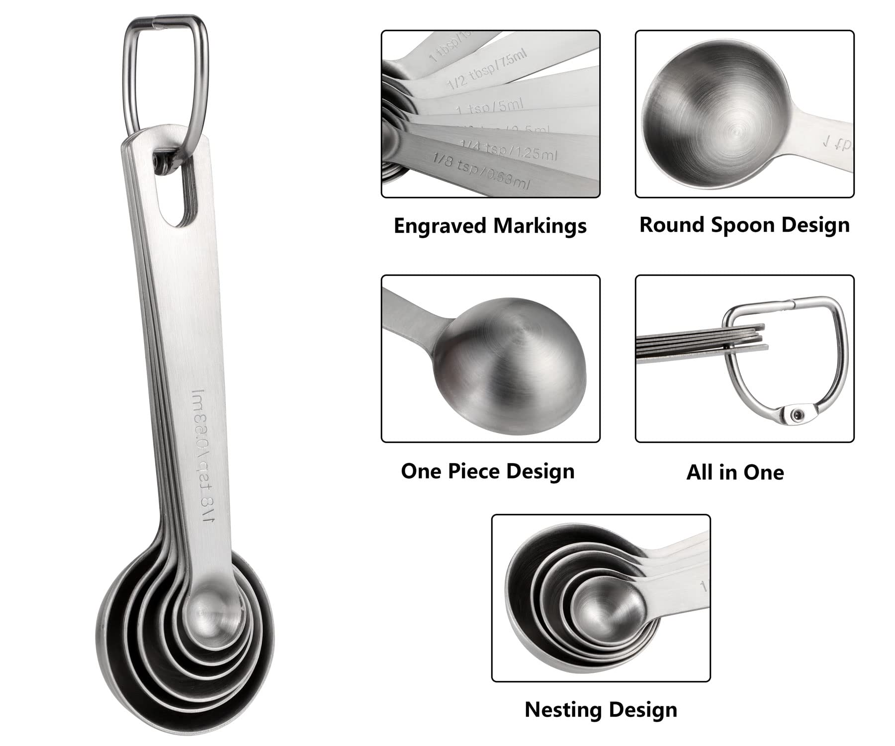 Snapklik.com : Stainless Steel Measuring Cups And Spoons Set Of 10 ...