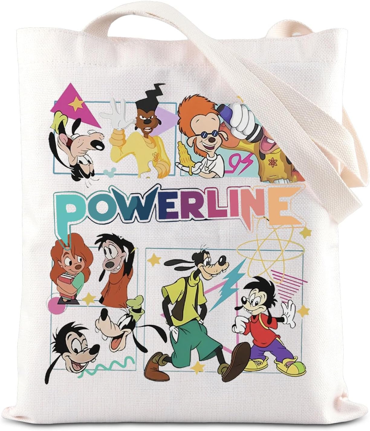 JNIAP Cartoon Movies Tote Bag Goofy Dog Grocery Shoulder Bag Family Vacation Gift