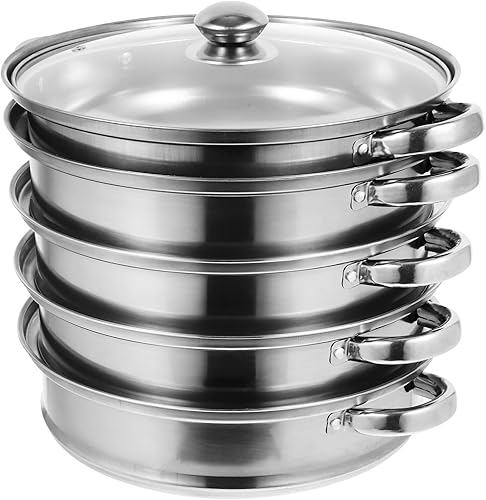 Angoily Vaporizador de alimentos Verduras asiáticas Olla grande Olla de sopa grande Ollas Utensilios de cocina Juegos de vapor para cocinar