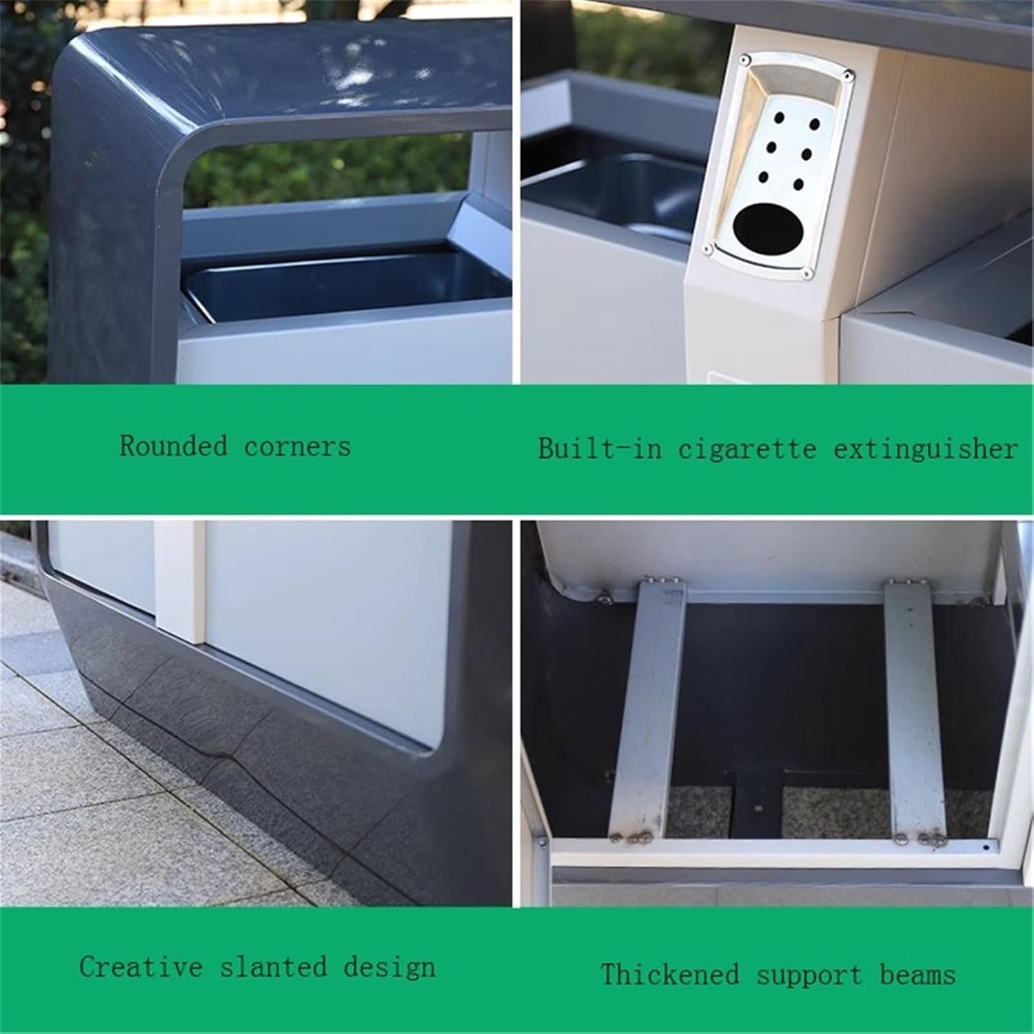 Toilet Brush Outdoor Double Bin Trash Common Areas Galvanised Steel Metal Garbage Can Toilet Brush and Holder