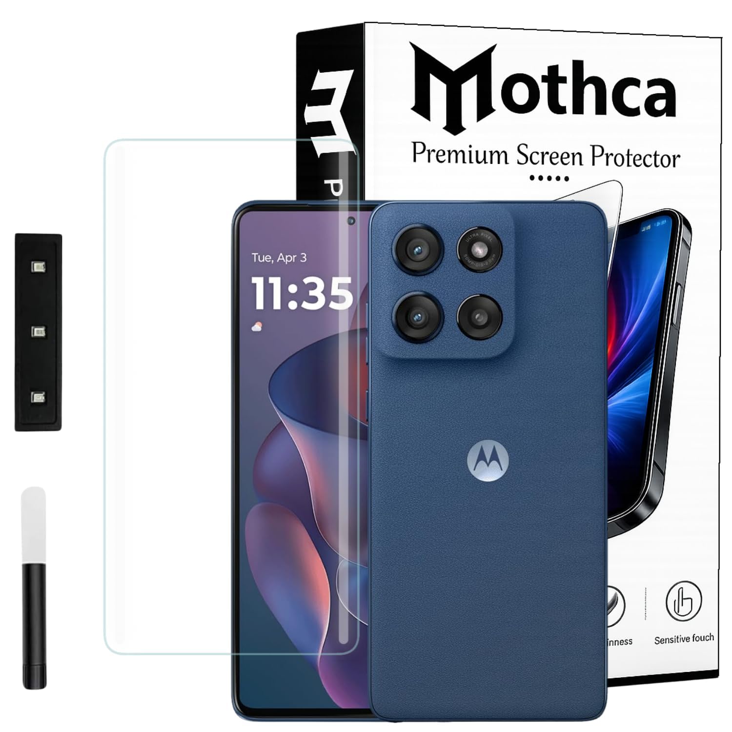Mothca Curved UV Tempered Glass Screen Protector for Moto Edge 60/60 Pro | HD Clear | Full Screen Coverage | Pack of 1