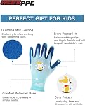 PACIFIC PPE 3 Gants de jardin pour enfants de 5 à 9 ans, Gants en caoutchouc pour enfants, Gant de jardin, Glousses de travail pour enfants et enfants, Multicolore, XXS