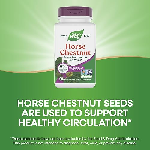 Miniatura 4 de Nature's Way Extracto de castaño de indias, extracto premium, promueve venas saludables en las piernas*, 250 mg por porción, vegano, 90 cápsulas