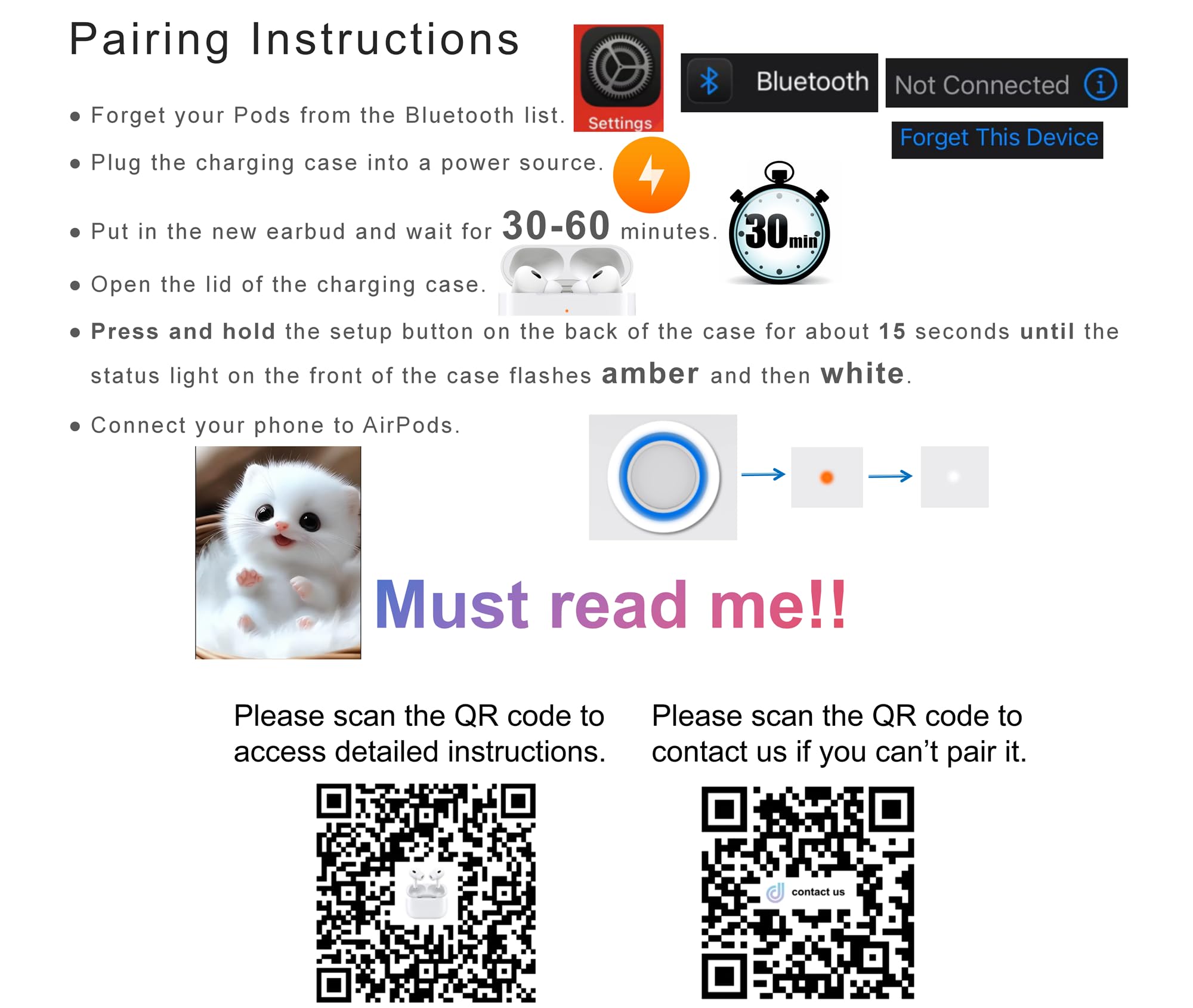 Original A2083 Right Earbud Replacement for AirPod Pro 1st Gen, Compatible with OEM AirPod Pro Charging Case A2190, A2084, Single Right Ear Side Only