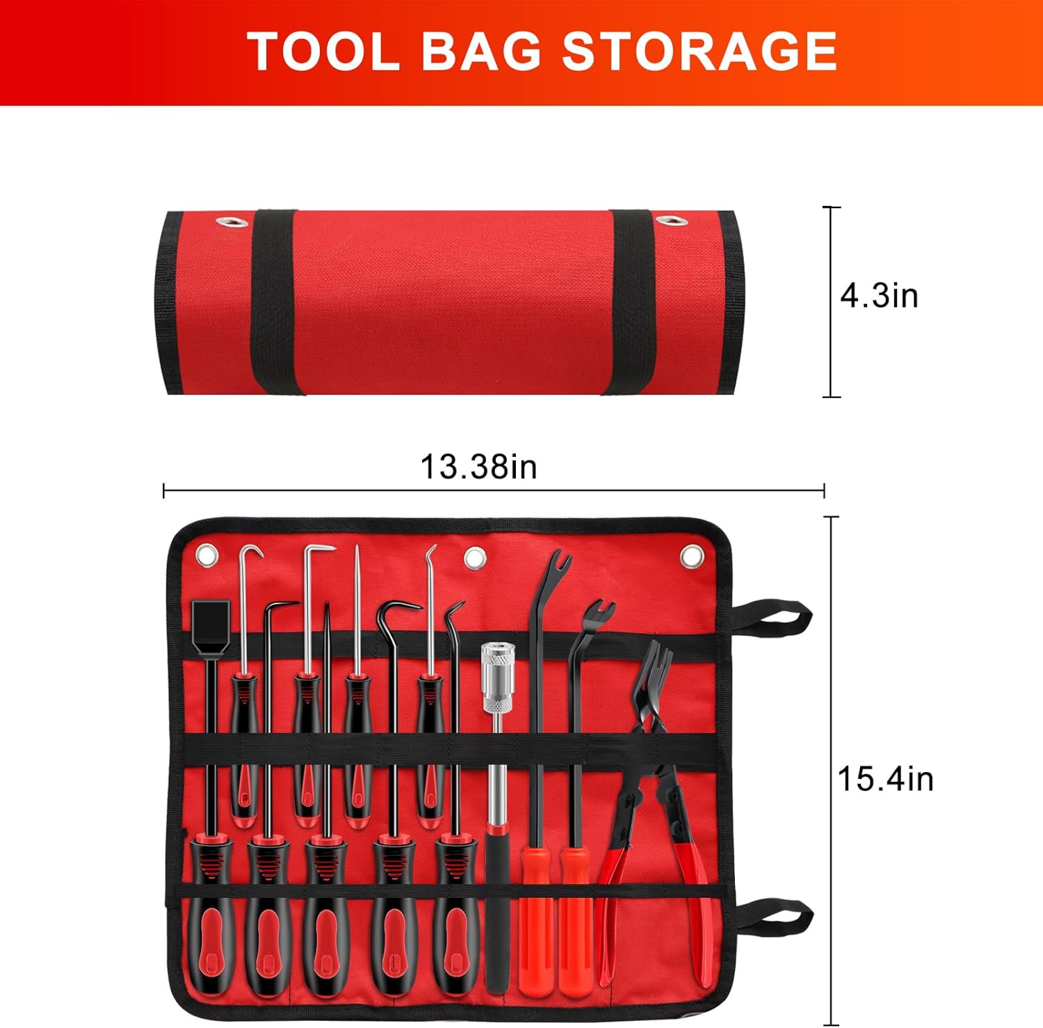 13 Pcs Precision Pick and Hook Tool Set with Clip Removal Plier Rivets Puller Fastener Remover Telescoping Magnetic Pickup Gasket Scraper for Electronics Maintenance Pick Tools Automotive Repair