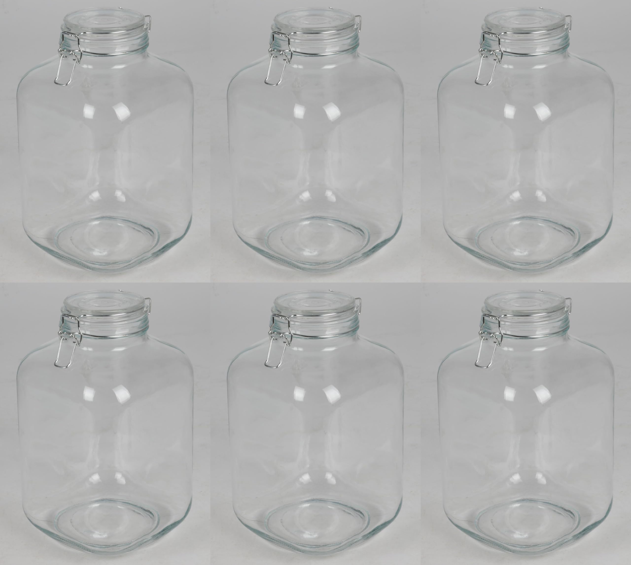 BURI Drahtbügelglas 4,8 Liter 6er Set Einmachglas Vorratsglas Luftdicht XXL | BURI, luftdicht, Glasdeckel, Metallbügel, Lebensmittelaufbewahrung, Einwecken, Vorratsdose, Küche, langlebig, stapelbar