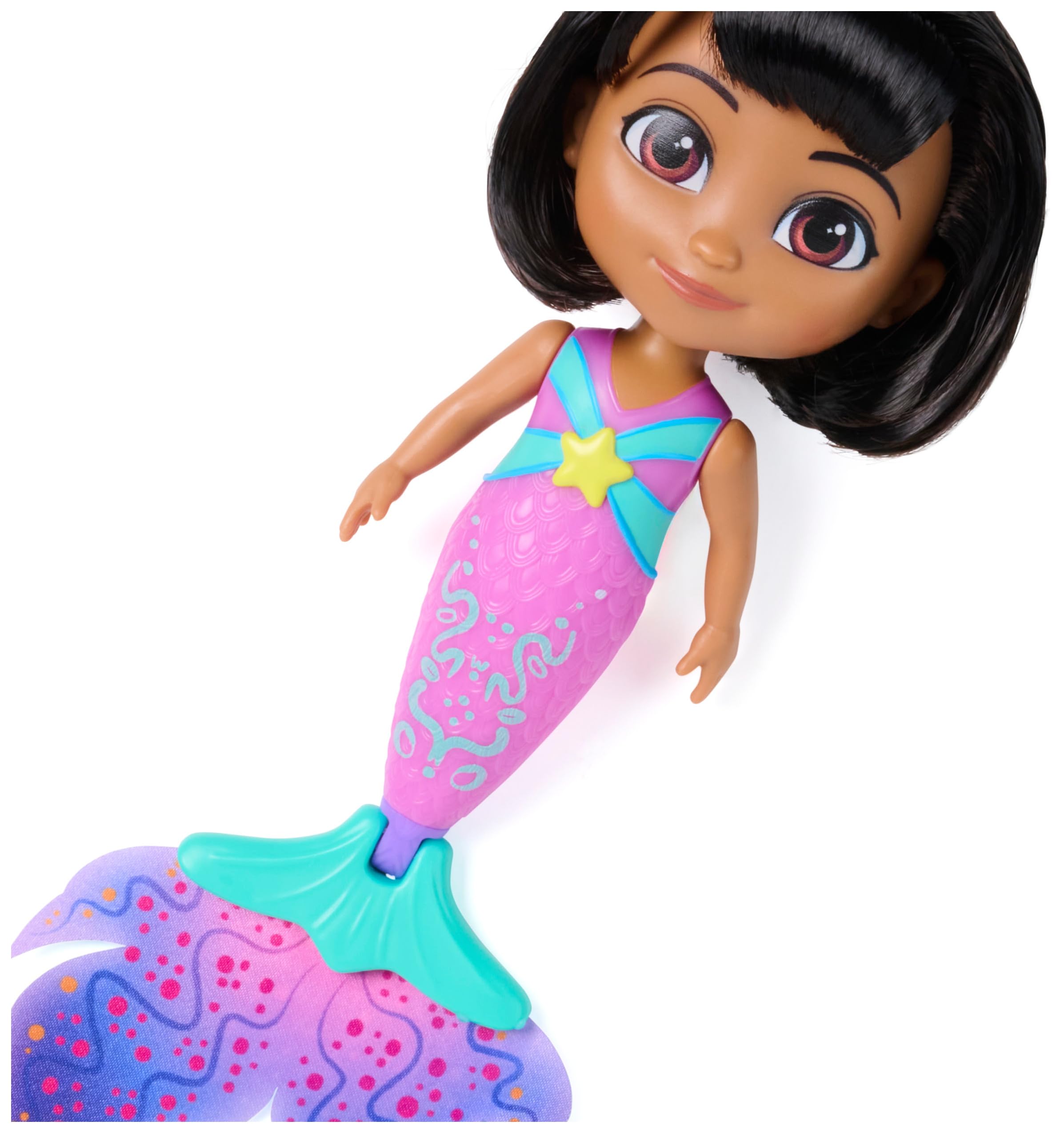 Dora, Maravillosa Dora aventurera, muñeca de Sirena Que Cambia de Color con 2 Accesorios, Juguetes para niños y niñas a Partir de 3 años