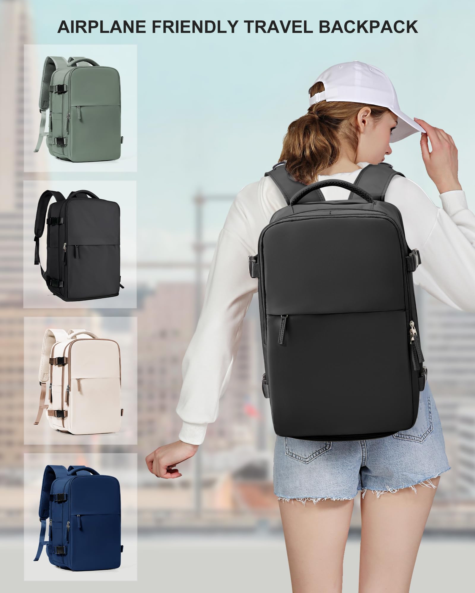 SZLX Zaino Ryanair 40x30x20 Sottovuoto Zaino da Viaggio 40x30x20 Wizzair | Bagaglio a Mano 40x30x20 Donna Uomo Borse da Cabina per Ryanair Easyjet Adatto a PC da 14 Pollici con USB e scomparto scarpe