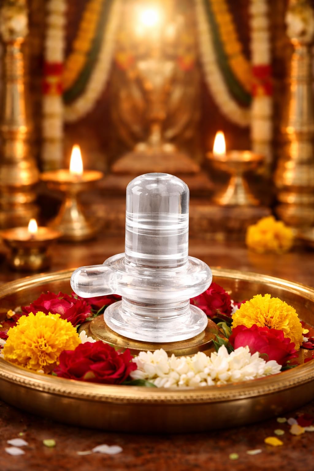 Vooli Original Sphatik 80 to100g Clear Quartz Crystal Shivling Puja, Meditation & Energy Healing Transparent Shiva Lingam Idol for Home Crystal Shivling Transparent Shiva Lingam Idol, Height 6 cm 5 4
