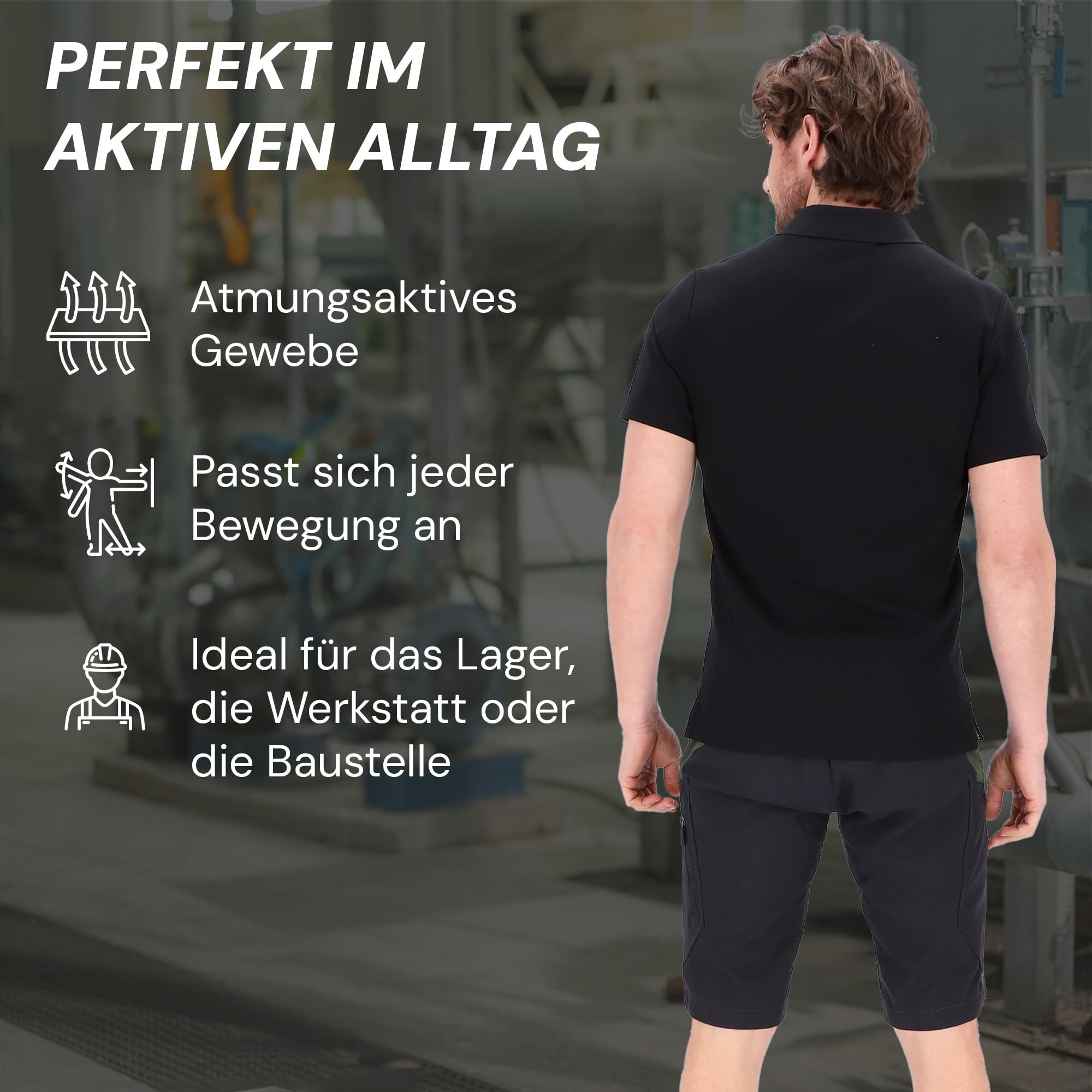 PUMA Workwear Advanced Collection - Polo da uomo a maniche corte, tasca sul petto e scomparto utility sulla spalla, tessuto resistente e traspirante, per artigianato e logistica