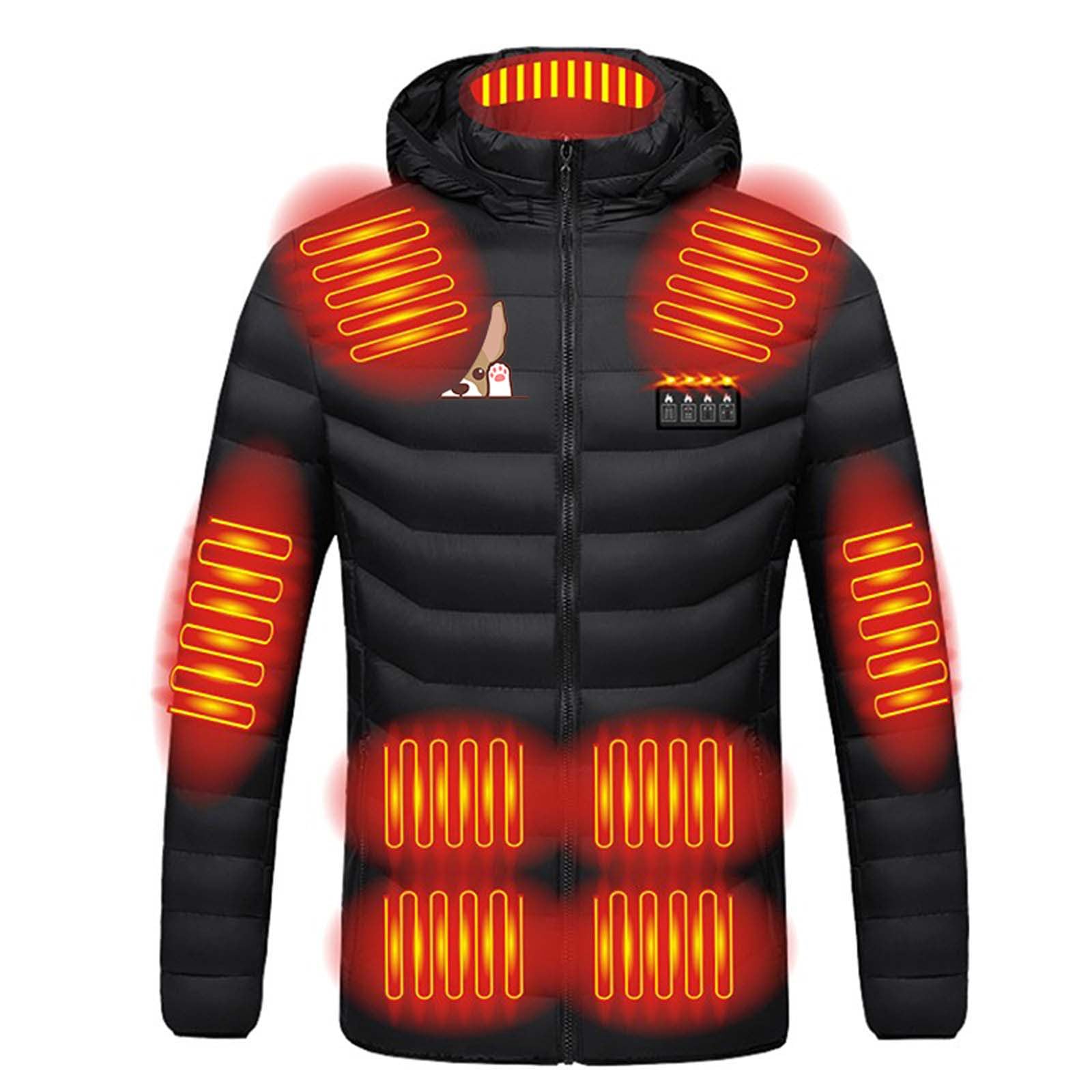 Veste Chauffante Homme et Femme,Veste Chauffante électrique Veste Chauffant USB Vêtements Chauffant électrique Hiver Manteau Doudoune Veste Capuche pour Ski Pêche Randonnée Plein Air