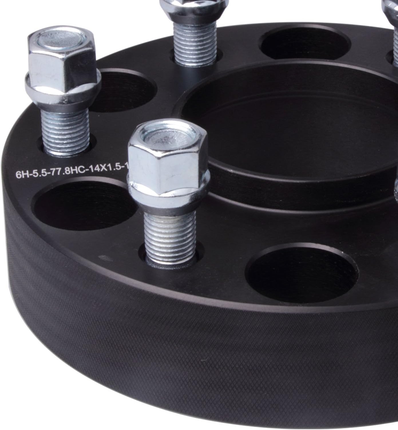 DCVAMOUS 4PC Black 6x5.5 Hubcentric Wheel Spacers 1.5 Inch with 14x1.5 Studs Compatible with Chevy GMC 6 Lug 6x139.7 for 1999-2026 Silverado Sierra 1500, 1988-2026 Suburban Yukon, 2019-2026 RAM-1500