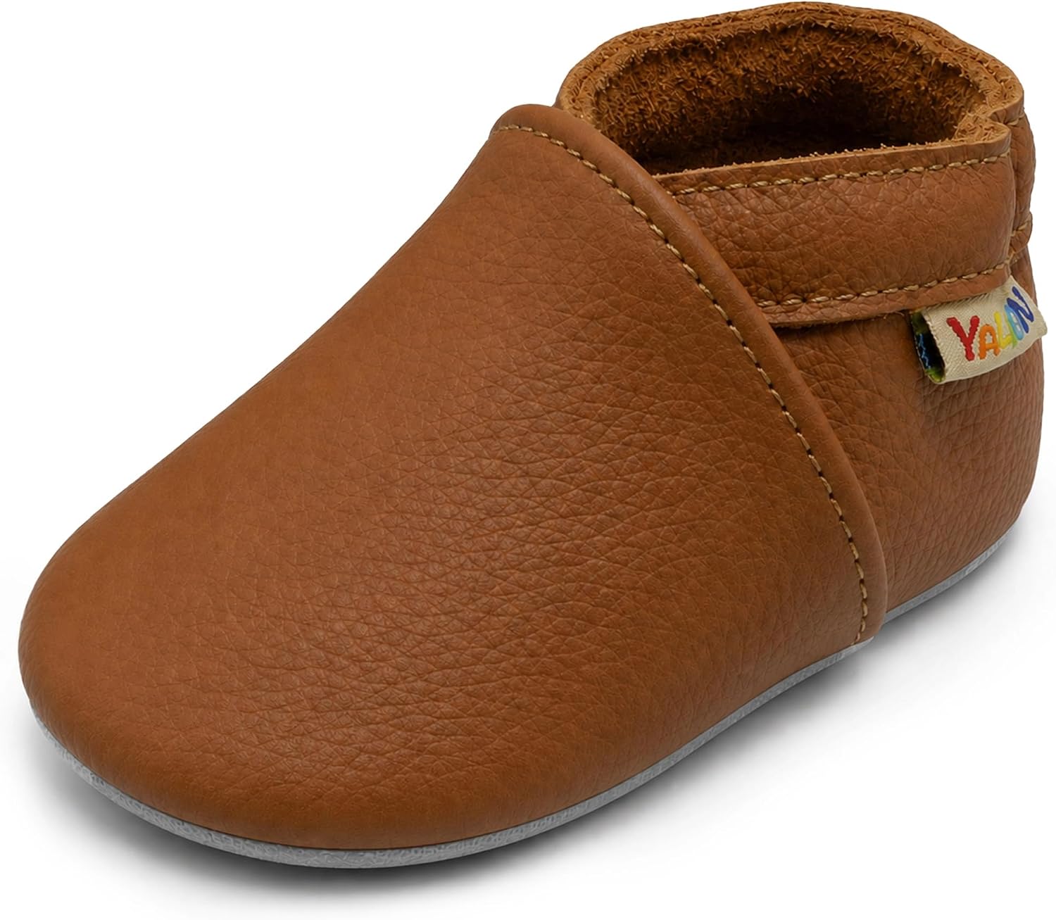 YALION Baby-Lauflernschuh aus weichem Leder in Hellbraun