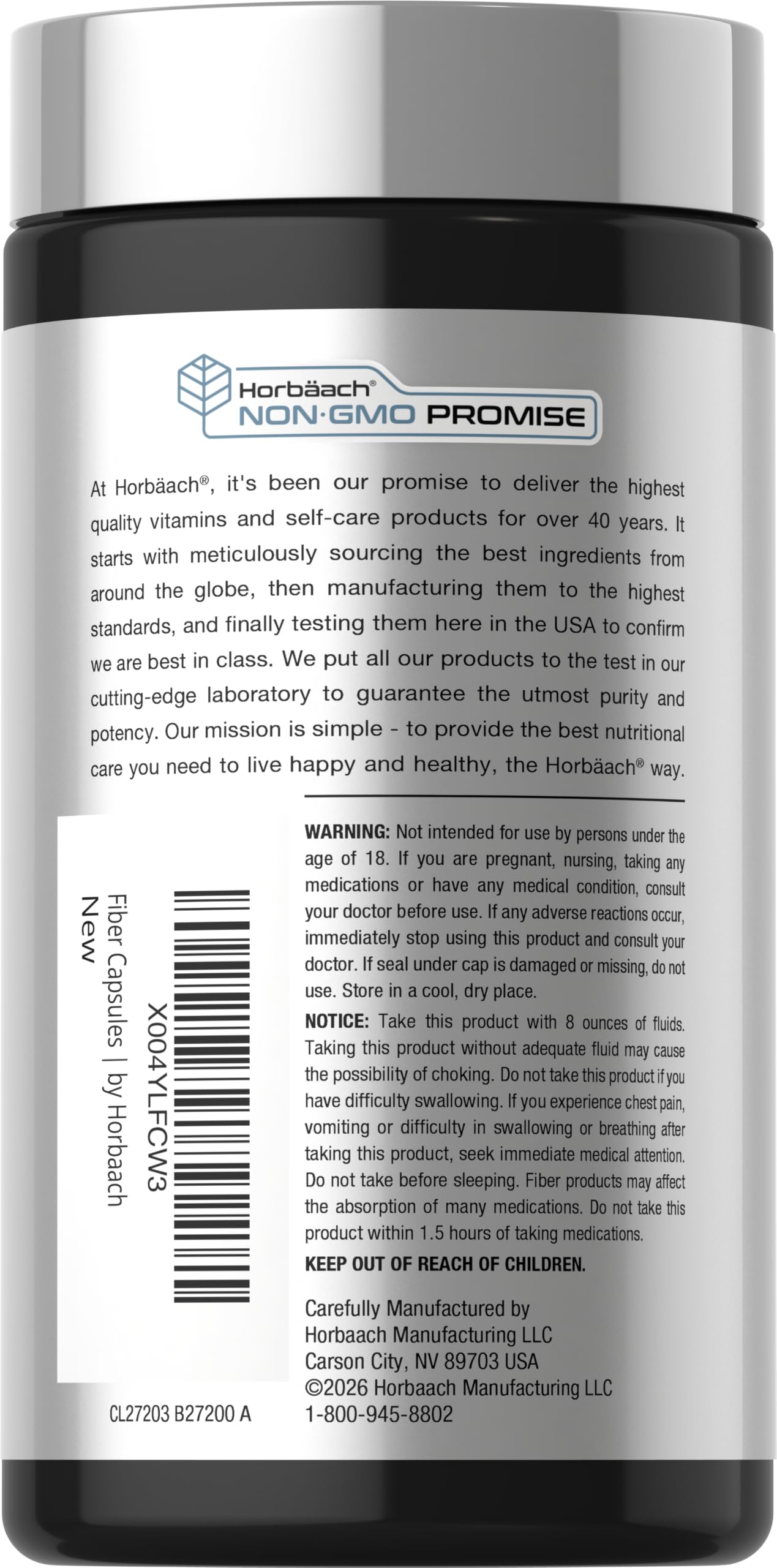 Horbäach Soluble and Insoluble Fiber | 90 Capsules — Amazon image 3