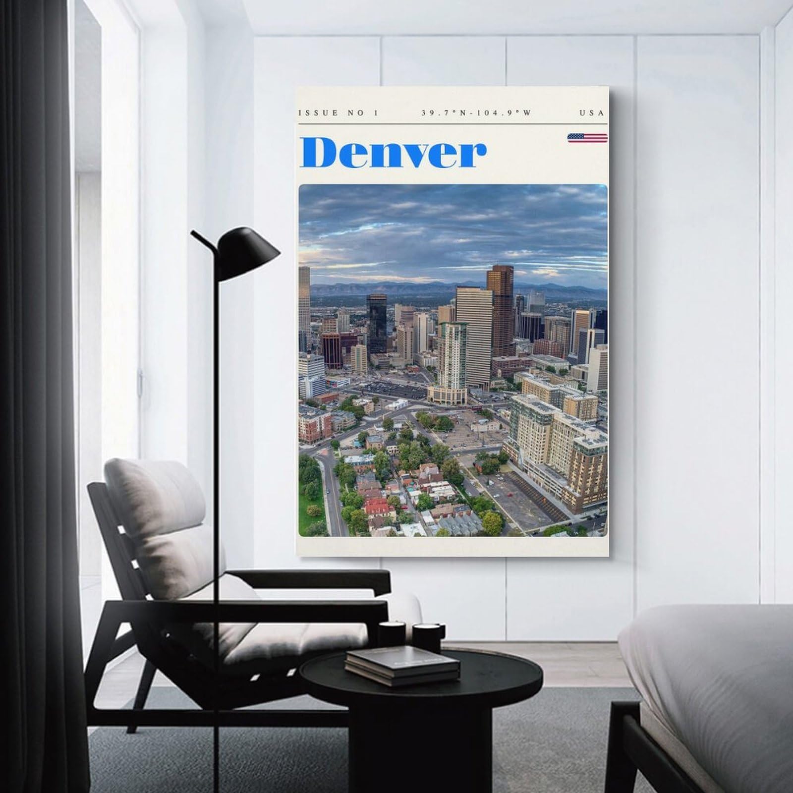 Junmoney Denver Colorado Travel Art Home Decor Wall Art 16x24inch(40x60cm), for Restful Interiors, Bedrooms Or Small Rooms, A Warm Accent for Relaxed Interiors