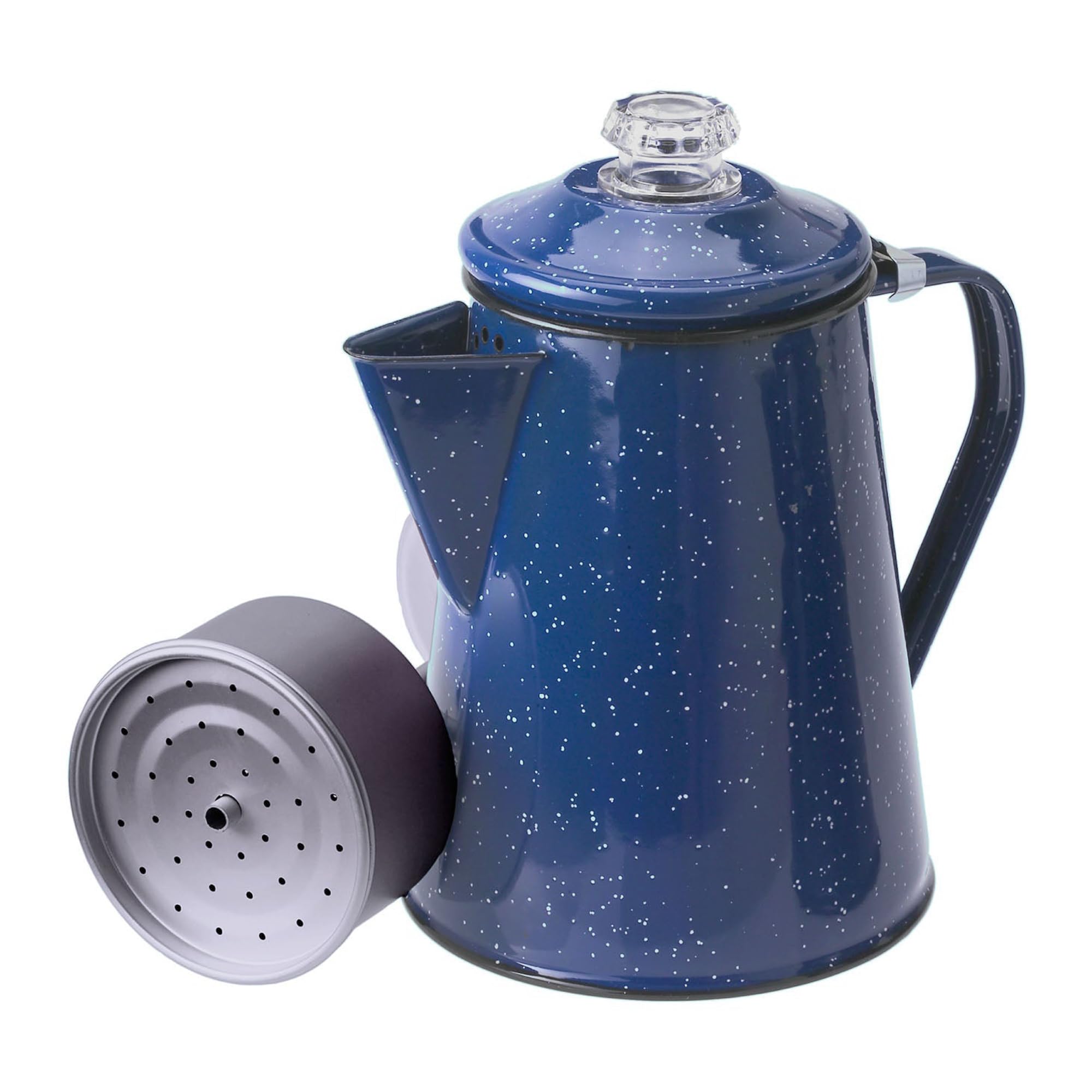 Percolator Coffee Pot | Enamelware Campfire Coffee Boiler Kettle for Outdoor Camping Cookware, Cabin, RV, Kitchen, Hunting & Backpacking