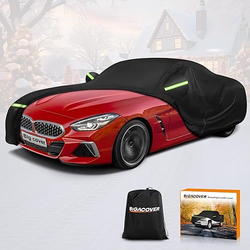 Funda impermeable para coche BMW Z4,210T 2003-2008, con cremallera, resistente al viento, para todo tipo de clima, color negro