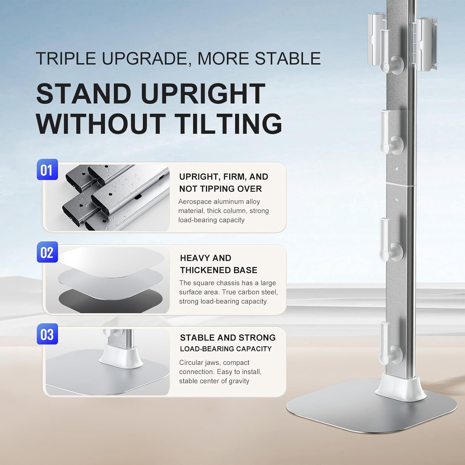 Vacuum Stand Compatible for Dyson V15 V12 V11 V10 V8 V7 V6, Bracket Made of Aviation Aluminum Alloy Material Compatible with All Handheld Cordless Vacuum Cleaners, with A Hidden Power Cord Design