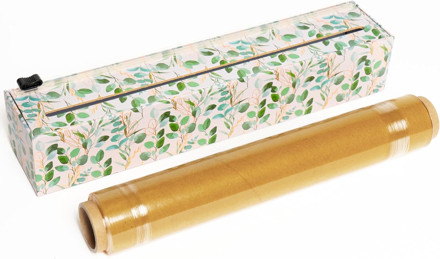 Chicwrap Cook's Tools Refillable Plastic Wrap Dispenser - One 12" x 250' Roll of Professional Grade Plastic Wrap - BPA Free and Kosher Certified - Reusable Dispenser w/Slide Cutter