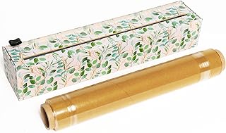 ChicWrap Eucalyptus Refillable Plastic Wrap Dispenser - One 12" x 250' Roll of Professional Grade Plastic Wrap - BPA Free and Kosher Certified - Reusable Dispenser w/Slide Cutter