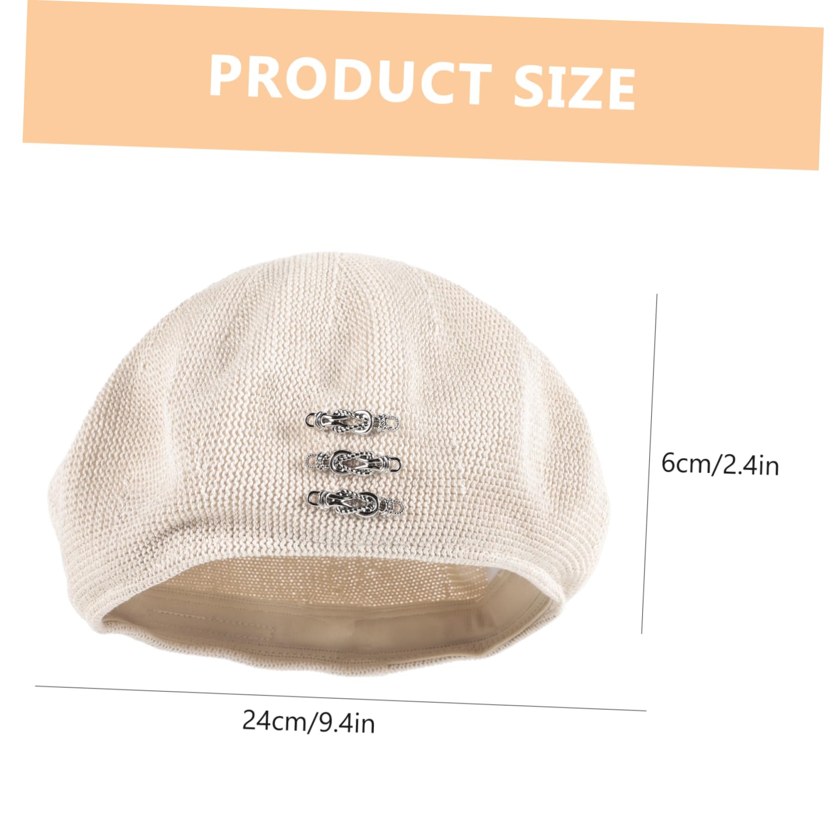 FOMIYES Women Beret Hat Thin French Style Decorative Warm Outdoor Activity Hat Beige