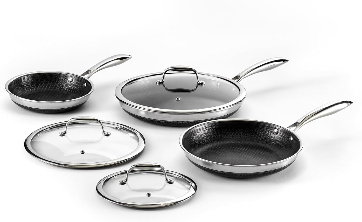 HexClad Hybrid Nonstick 6-Piece Fry Pan Set