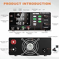 Vista 2 de NICE-POWER Fuente de alimentación de CC variable, 15V 30A 450W de conmutación de alta potencia Fuente de alimentación de banco regulada de CC