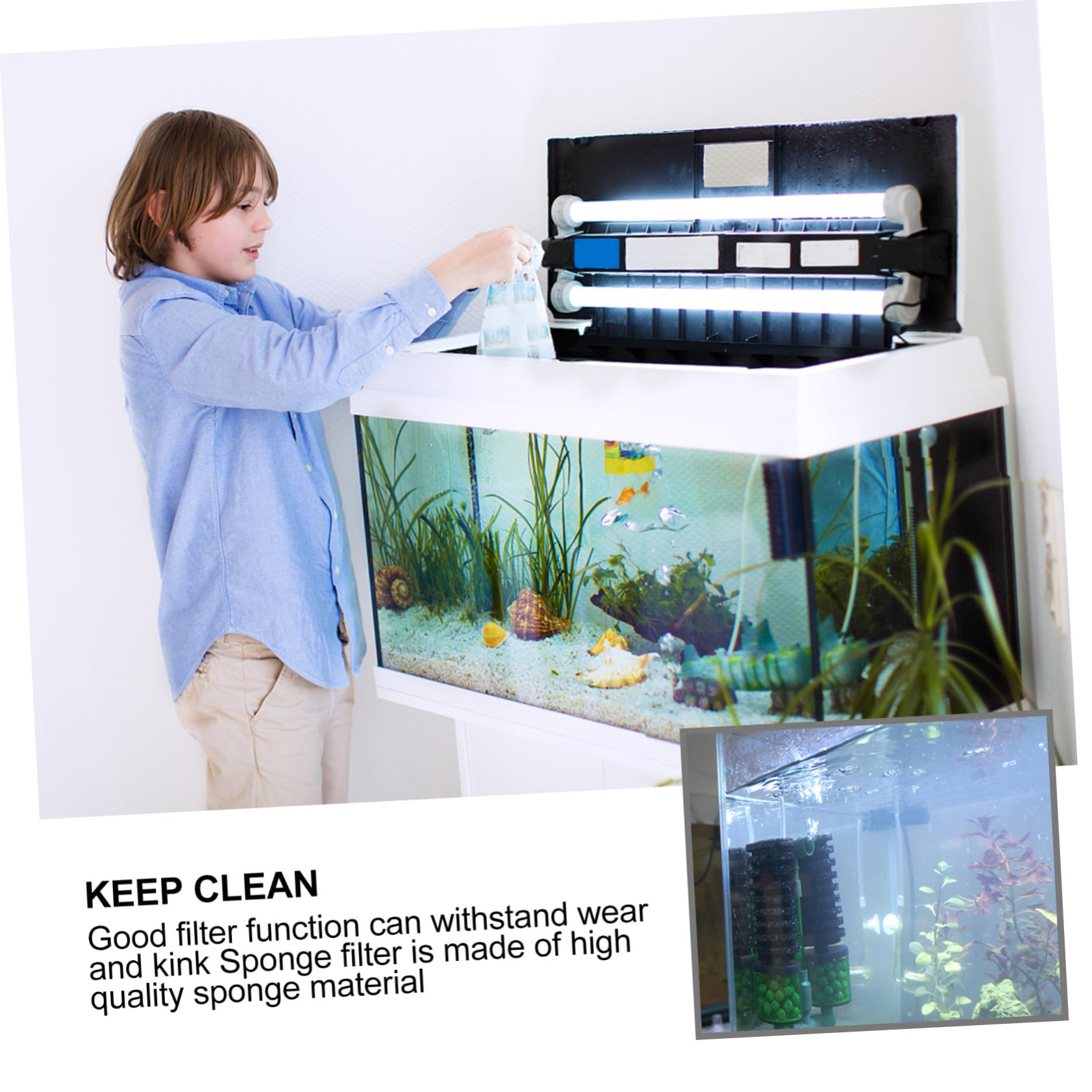 Yardwe 4 Piezas Filtro Esponja para Acuario Esponjas de Repuesto para Filtro de Pecera Accesorios de Limpieza Livianos y Duraderos para Tanque de Peces