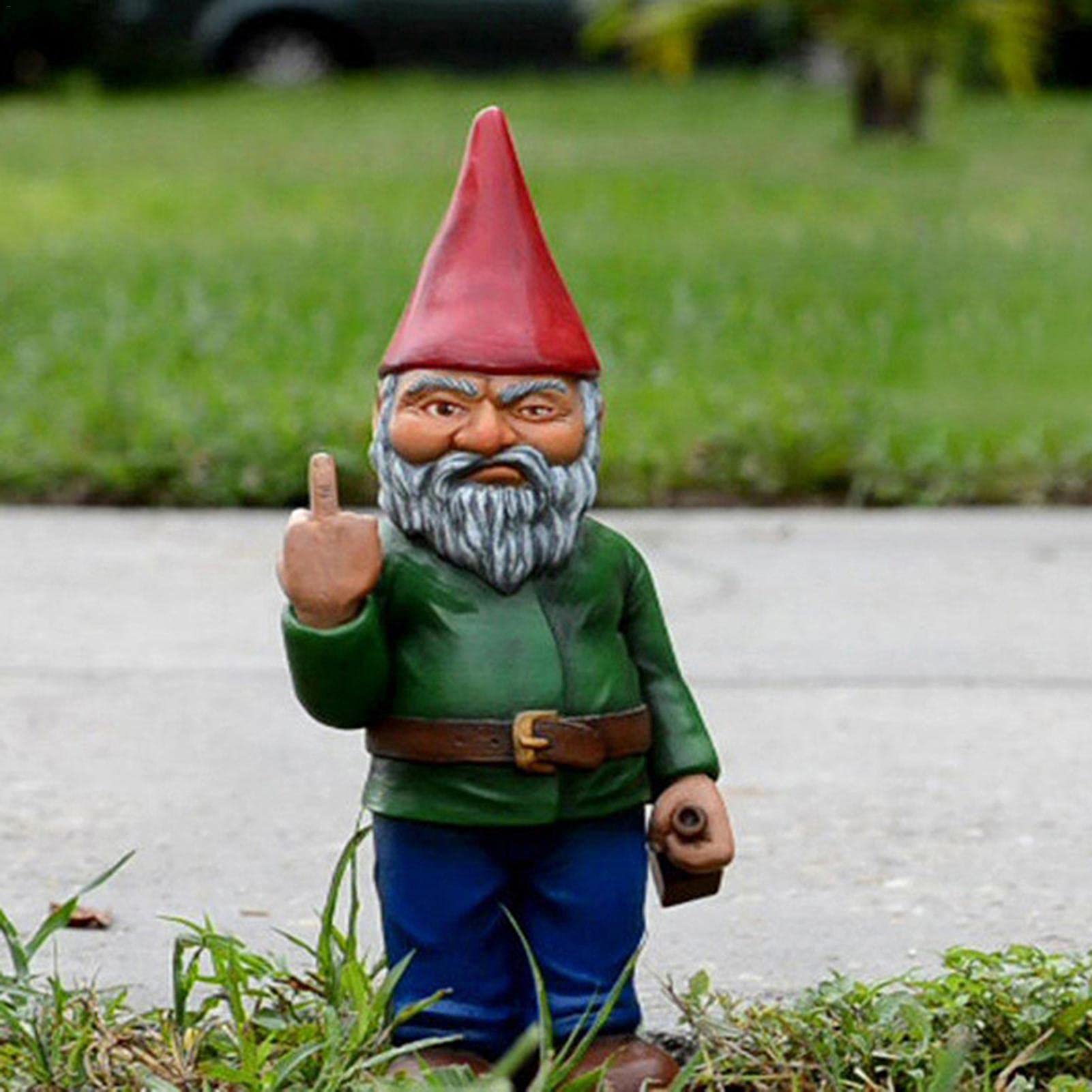 shallyong Gnomo da Giardino, Resina Gnomo da Giardino, Decorazione Nano da Giardino, Appendere Nano da Giardino, Gnomi Statua, Statua Giardino Nomi, Divertenti Gnomi Scultura per Balcone (Verde