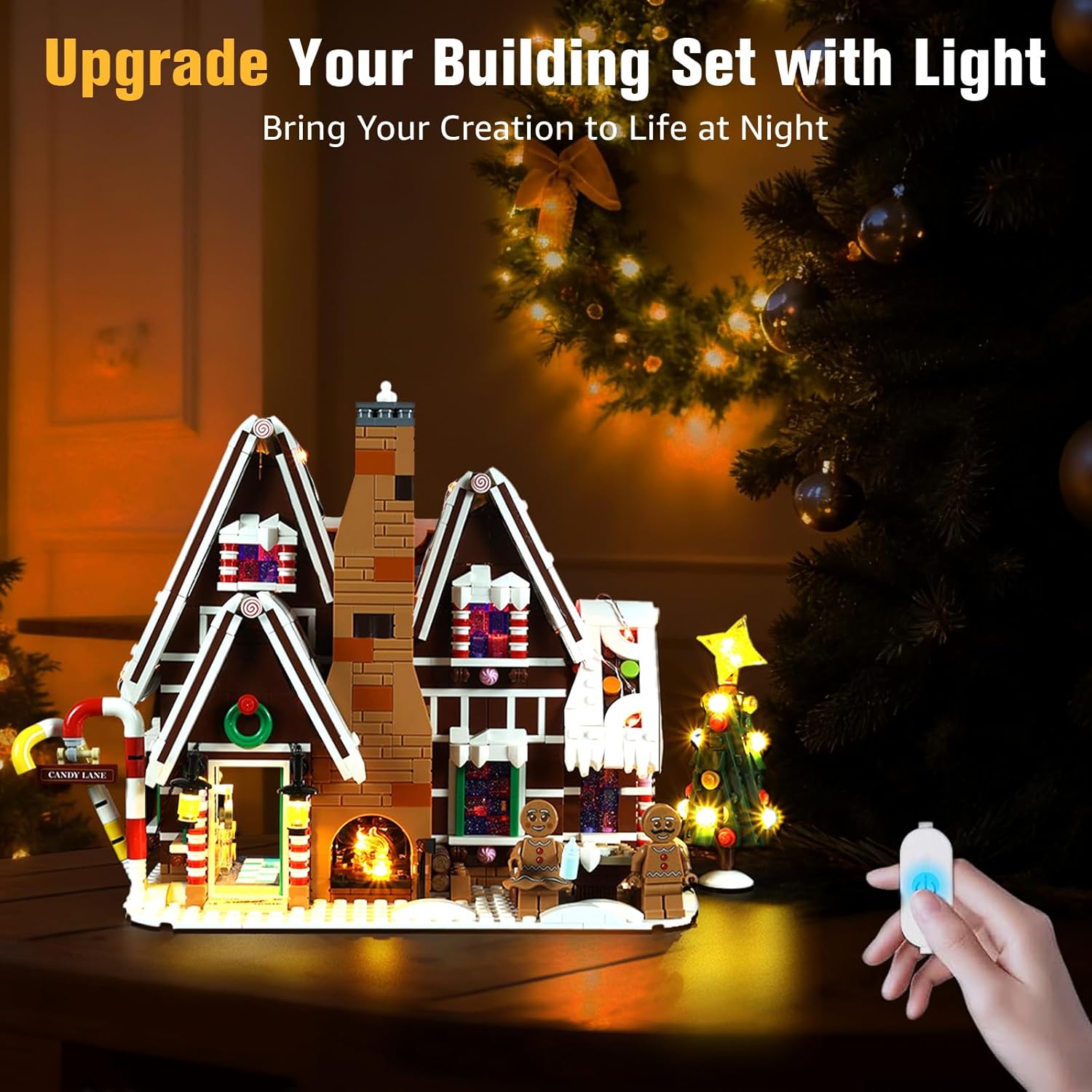 BrickSoul LED Light Up Kit Compatible with Lego Christmas Creator Expert Gingerbread House 10267 Set, Upgraded Touch Version with Brightness Adjustment, Lighting Accessories, Not 10267 Building