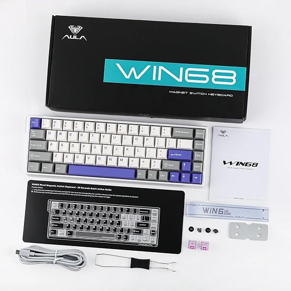 Aula Win68 He Max Magnetic Keyboard Rapid Trigger Wing Chun Switch 8000Hz RGB TKL Hot Swap Player Keyboard Blue