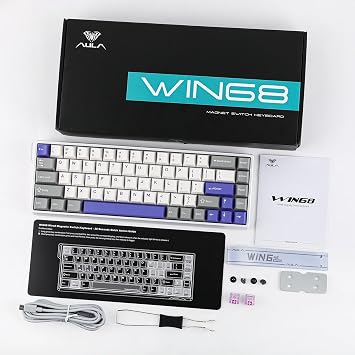 Aula Win68 He Max Magnetic Keyboard Rapid Trigger Wing Chun Switch 8000Hz RGB TKL Hot Swap Player Keyboard Blue