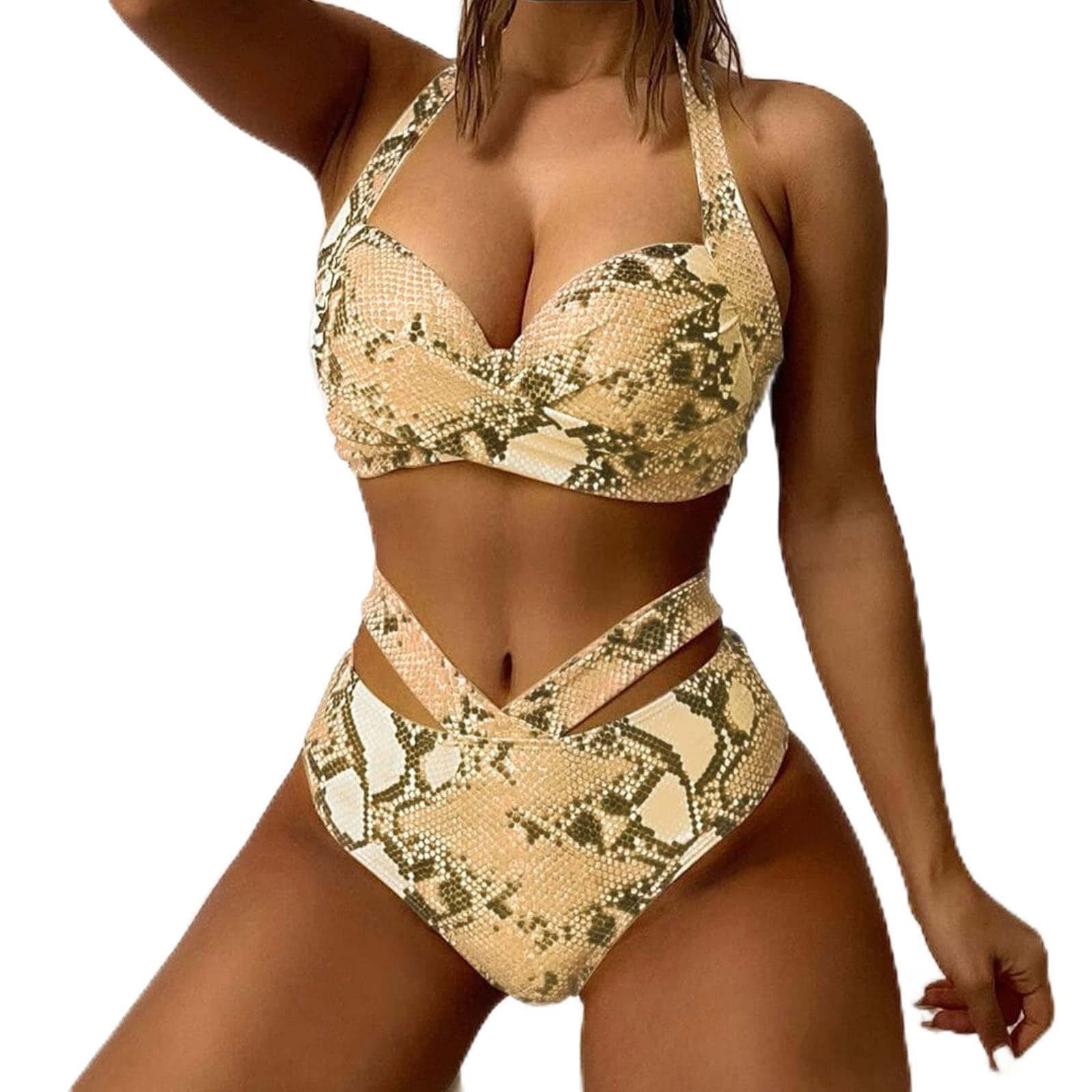 snakeskin underwire bikini