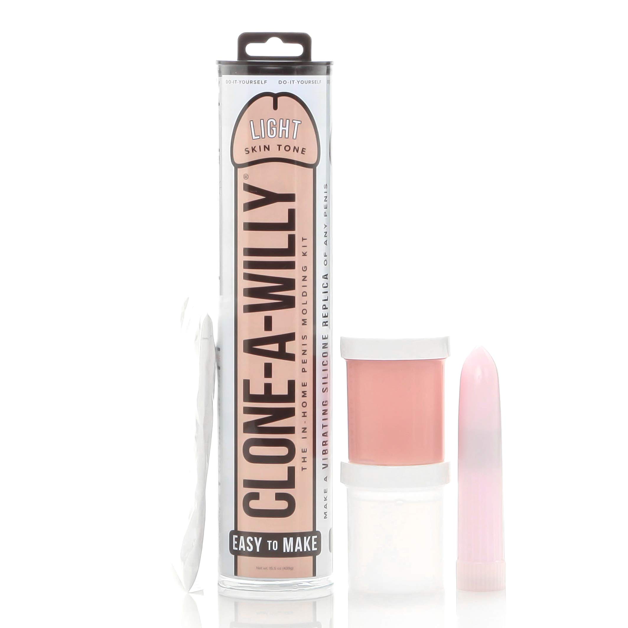 Clone-A-Willy Kit de moulage de pénis en silicone avec vibrateur réaliste, teint clair