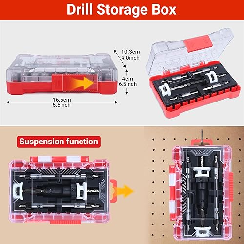 Miniatura 2 de Preciva Juego de brocas avellanadas, broca avellanadora con punta de carburo con tope de baja profundidad de fricción, broca piloto HSS reemplazable