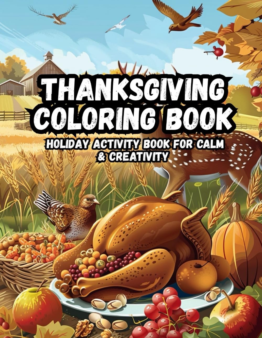 Thanksgiving Coloring Book: Holiday Activity Book for Calm & Creativity | Easy & Adorable Fall Pages