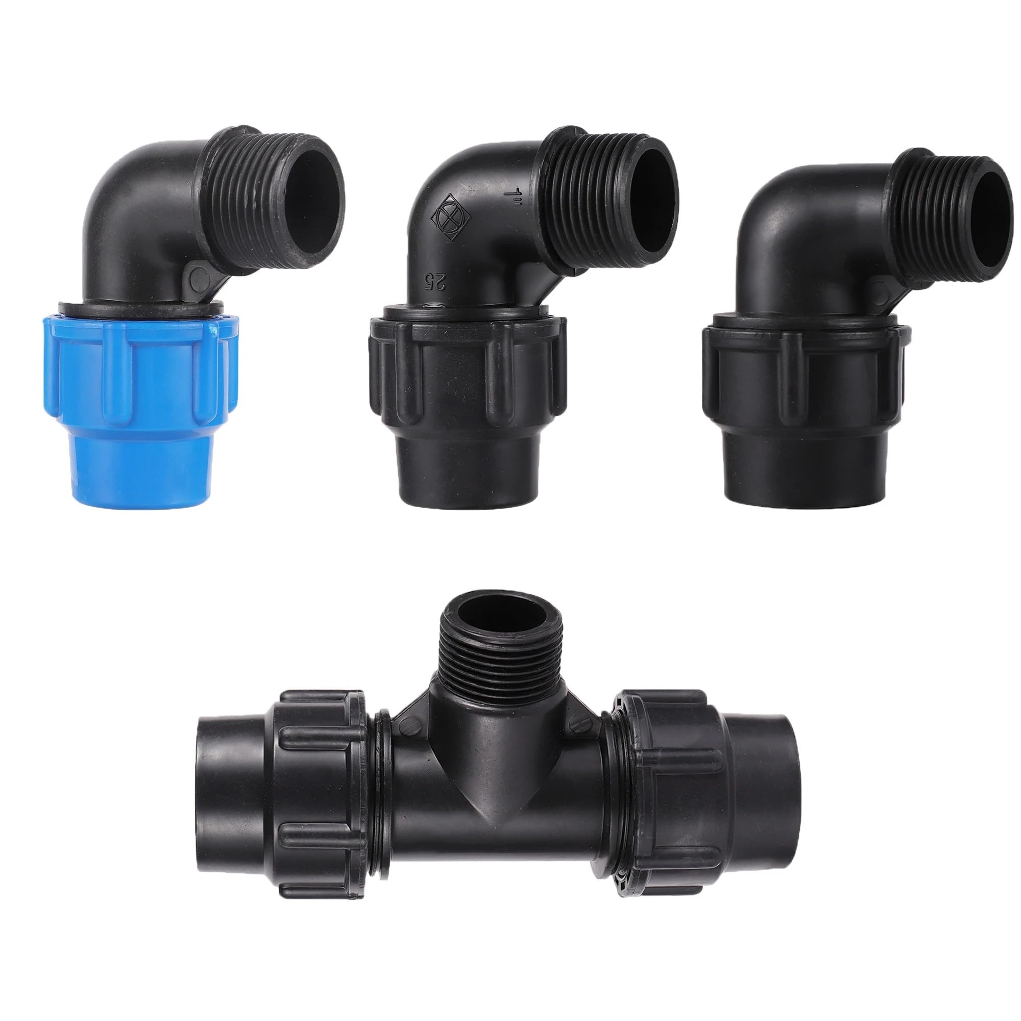Armaturen für Bewässerungsrohre Schlauchverbinder, 25/32mmPEPipeLockingConnectorTeeFarmIrrigationSprinklerQuickPVCConnectionAccessories