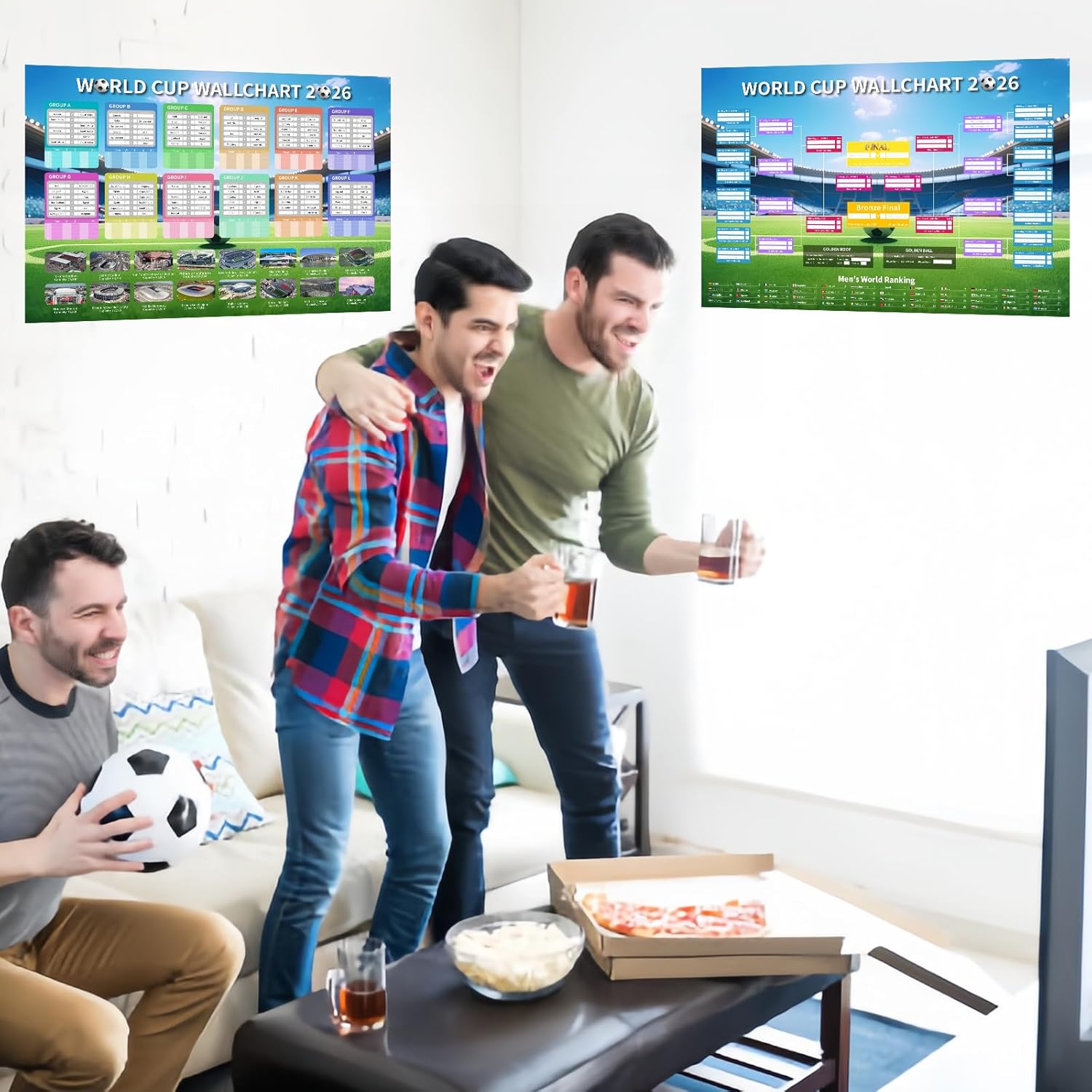 YOFANUP World Cup Schedule 2026 Poster, 2 Pcs Match Schedule, World Cup Merchandise 2026, Soccer Party Decorations, Office Home Football Poster, 23.6x33 inches, Great Gifts for Soccer Fans (A1) - Image 6