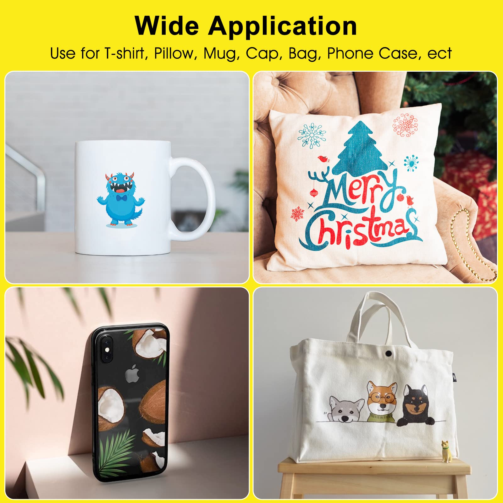 TBTeek Sublimation Ink Refilled Bottles Work with WF7710 ET2760 ET2720 ET2803 ET2800 ET15000 C88 C88+ Inkjet Printer Heat Press Transfer on Mugs, Plates, Polyester Shirts, Phone Cases etc