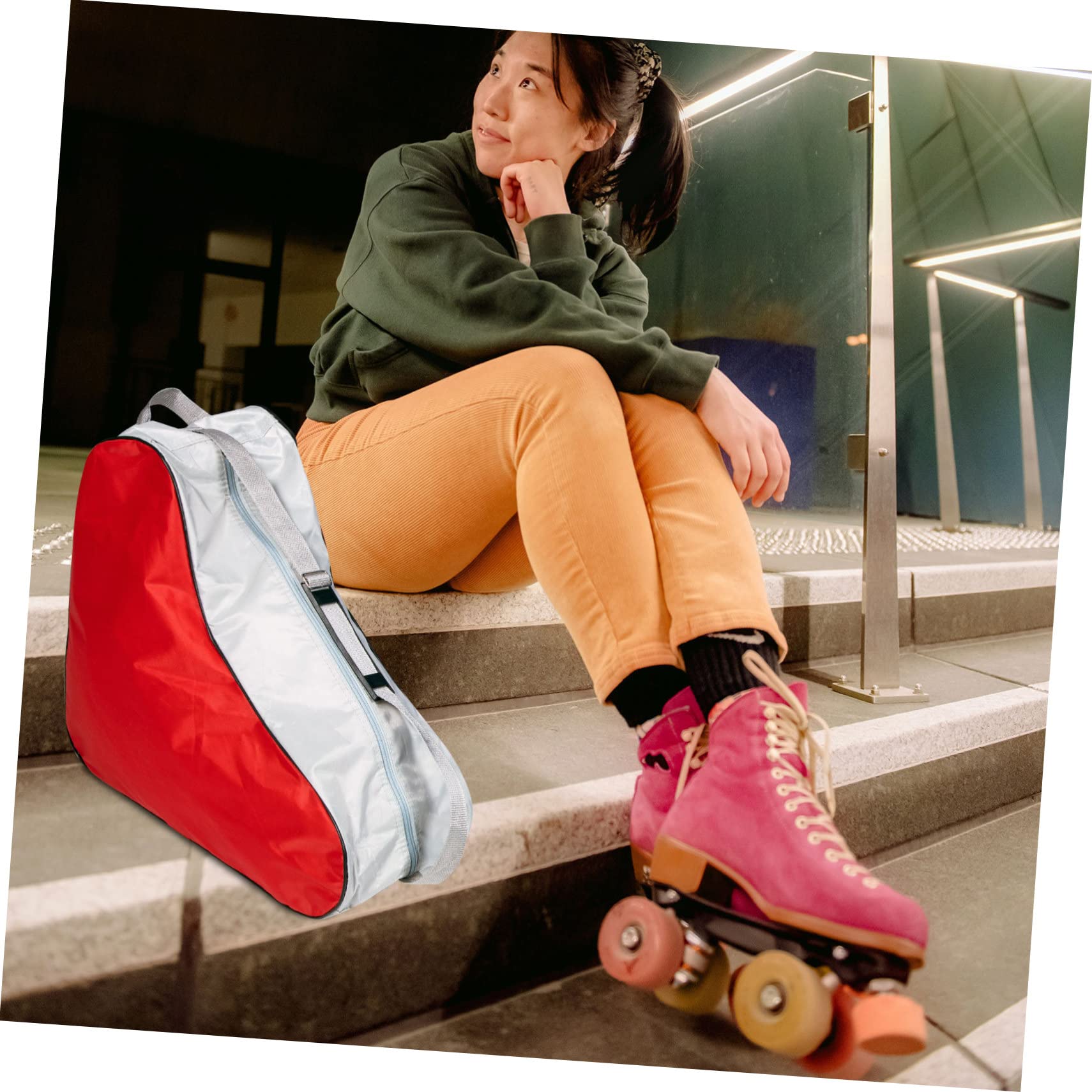 Happyyami Pattini A Rotelle Borsa Pattini Scarpe Borsa Portaoggetti Multifunzionale - Materiale Durevole