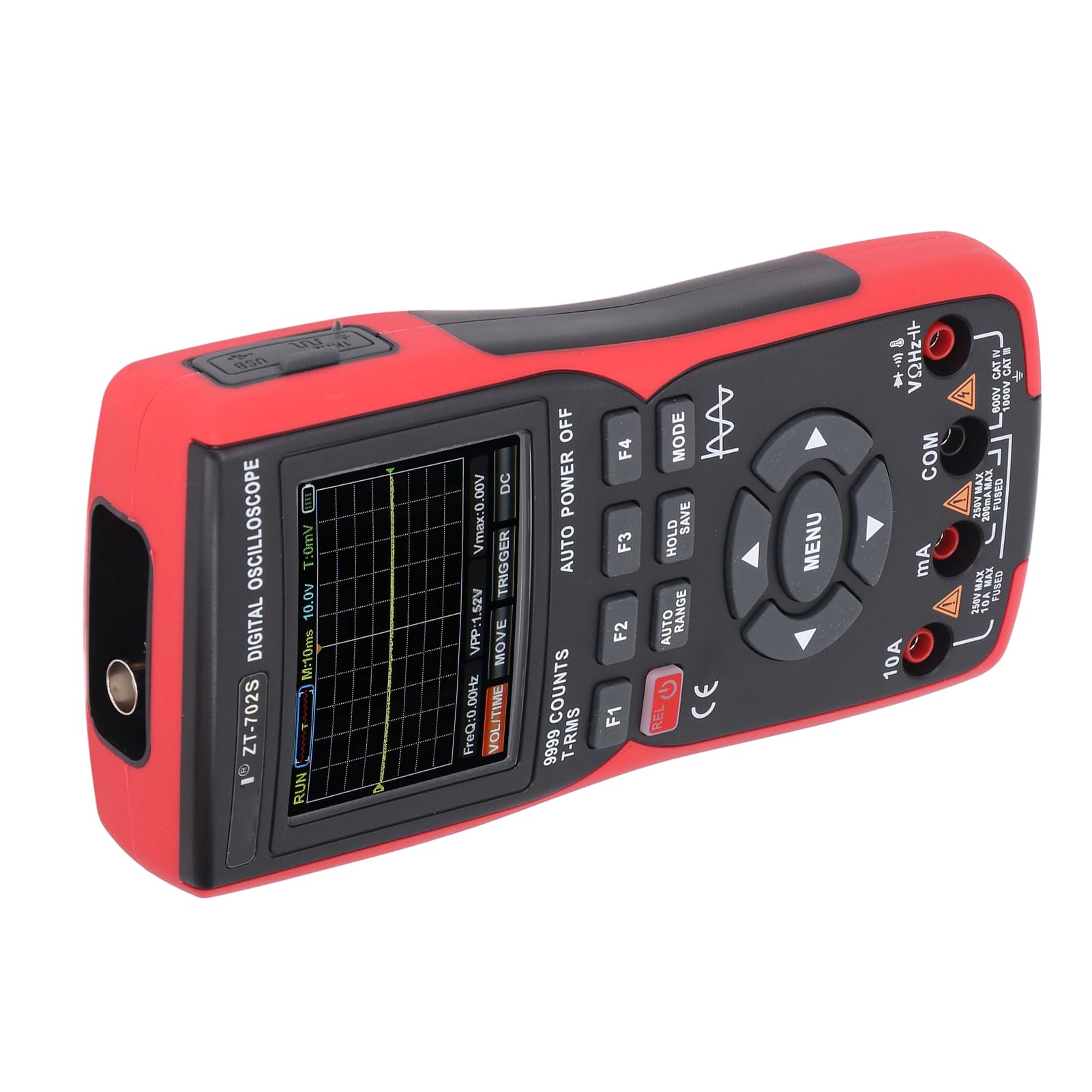 Emoshayoga Tragbares Digitales Oszilloskop-Multimeter, Kompakt, Effiziente Abtastung, 48 /s für Profis und Hobbyisten, ABS, 2,8-Zoll-Display