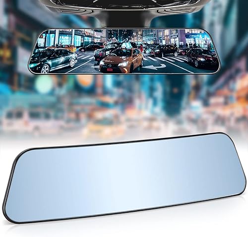 JOYTUTUS Espejo retrovisor, retrovisor panorámico antirreflejo de 12 pulgadas, espejo retrovisor convexo de gran angular con clip interior para
