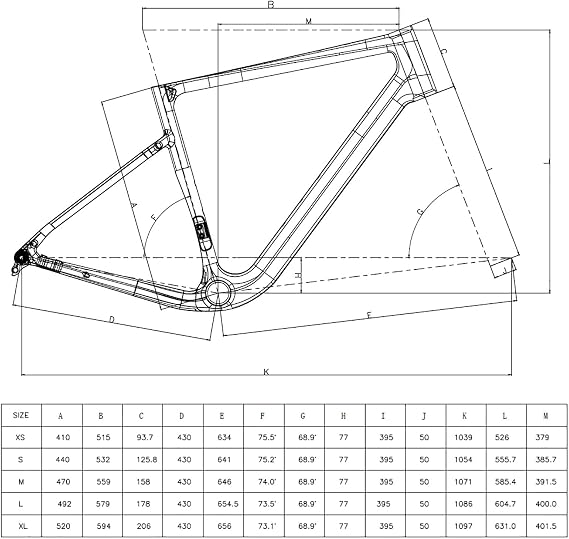 Carbon Road Bike Frameset Road Bikes Frame Frameset with Carbon Fiber Breaking Wind Racing Frame Quick Release Bicycle Frame Internal Routing(L)