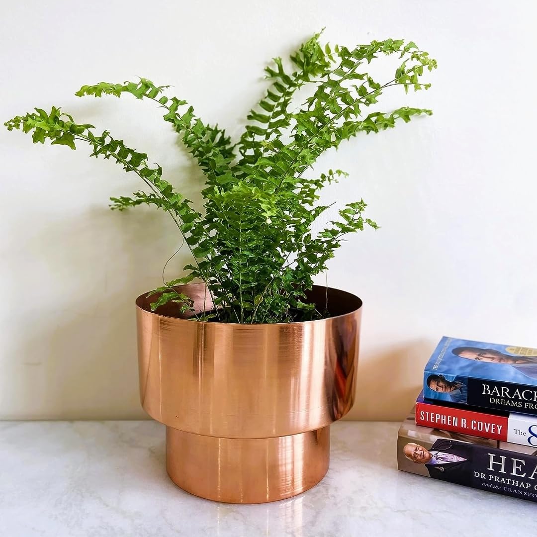Tears Crafts Beautiful Metal Indoor/Outdoor Planter, Copper Plated 9 Inches Diameter Plant Container, Beautiful Plain Bulky Plant Pot for Garden (B0B985MCPZ) Amazon Price History, Amazon Price Tracker