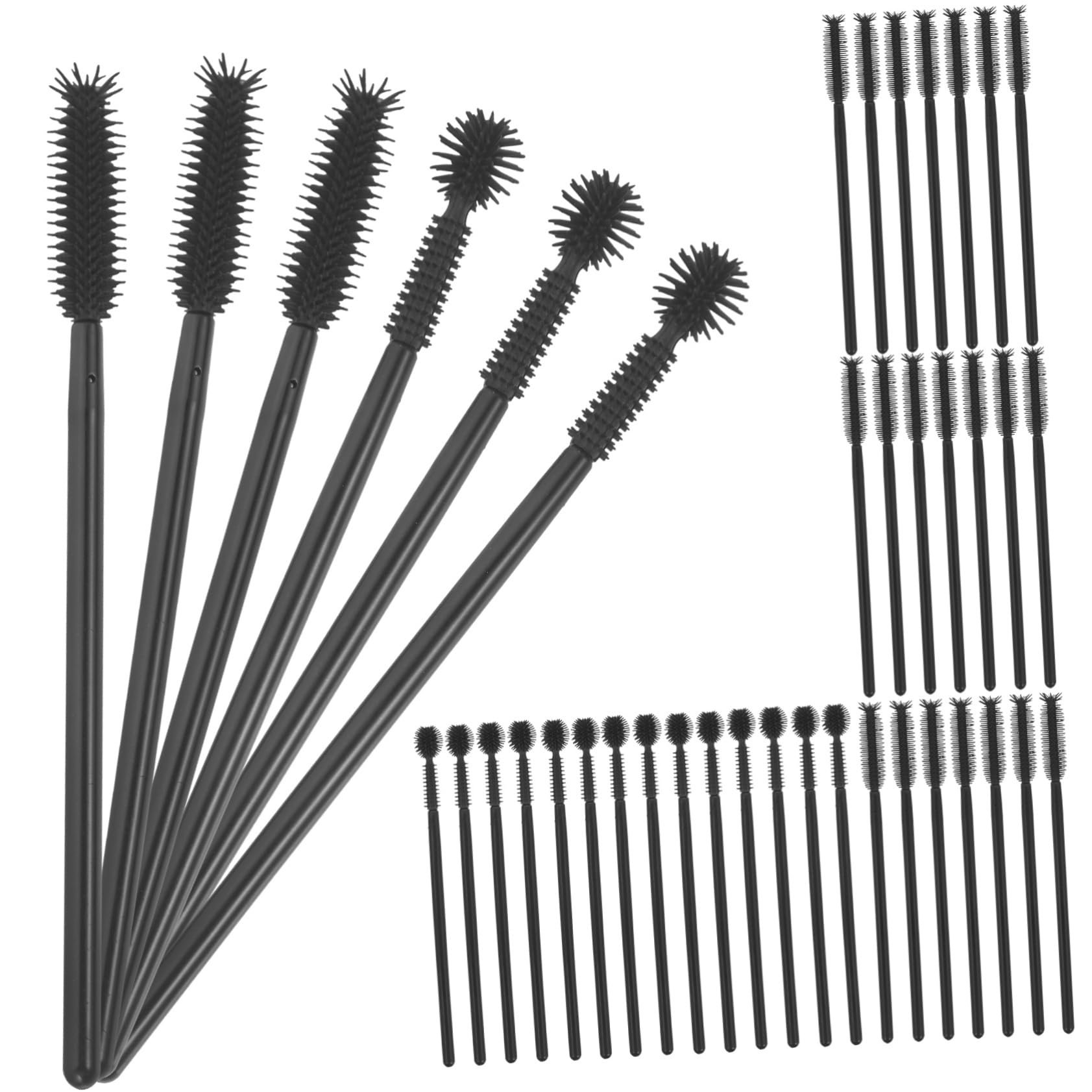 VALICLUD 100Pcs Disposable Eyelash Wands Eyebrow Spoolie Brushes for Professional Home Use for Makeup Application Travel Includes Pineapple Ball Shape