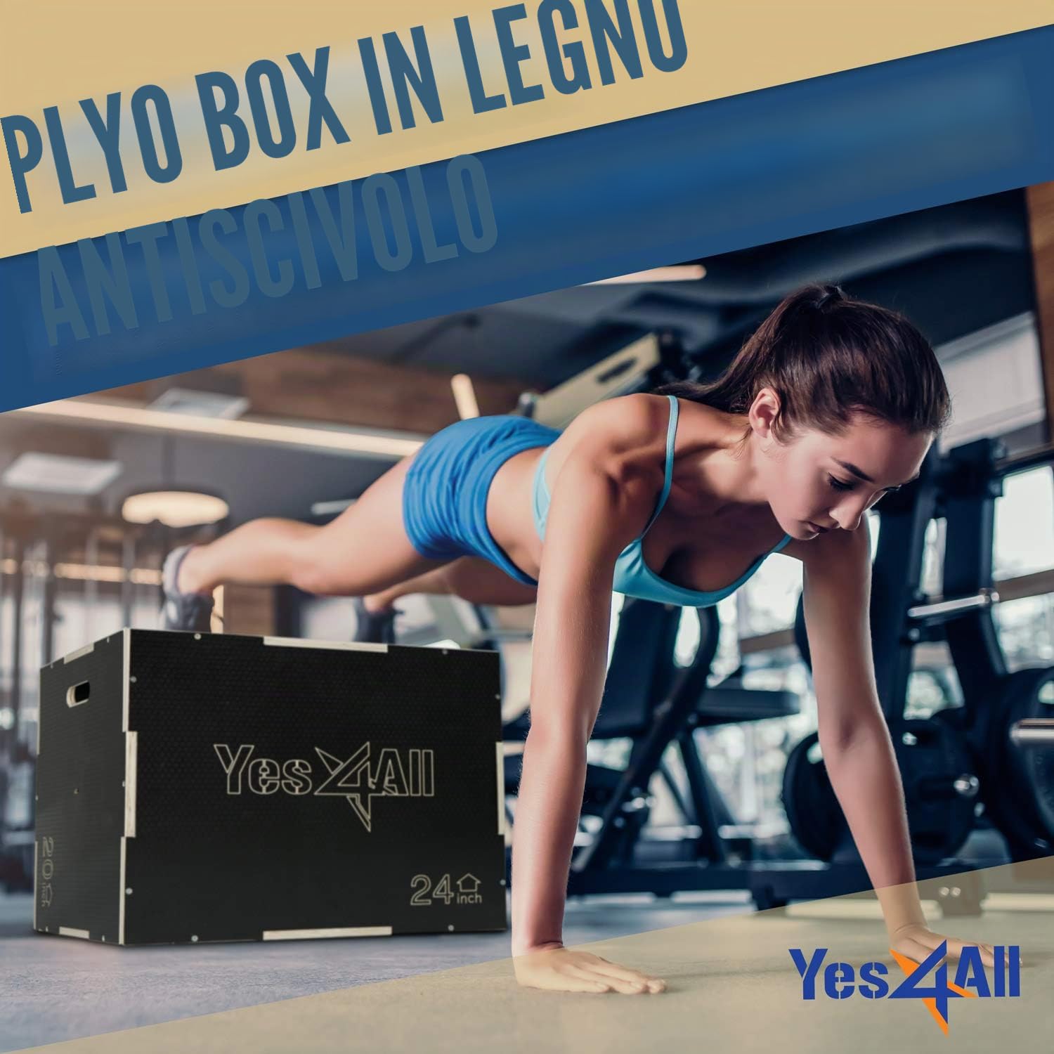 Yes4All 3 In 1 Wooden Plyo Box, Plyometric Box Platform For Jump Training, Jump Boxes For Home Gym Exercise And Outdoor Workout