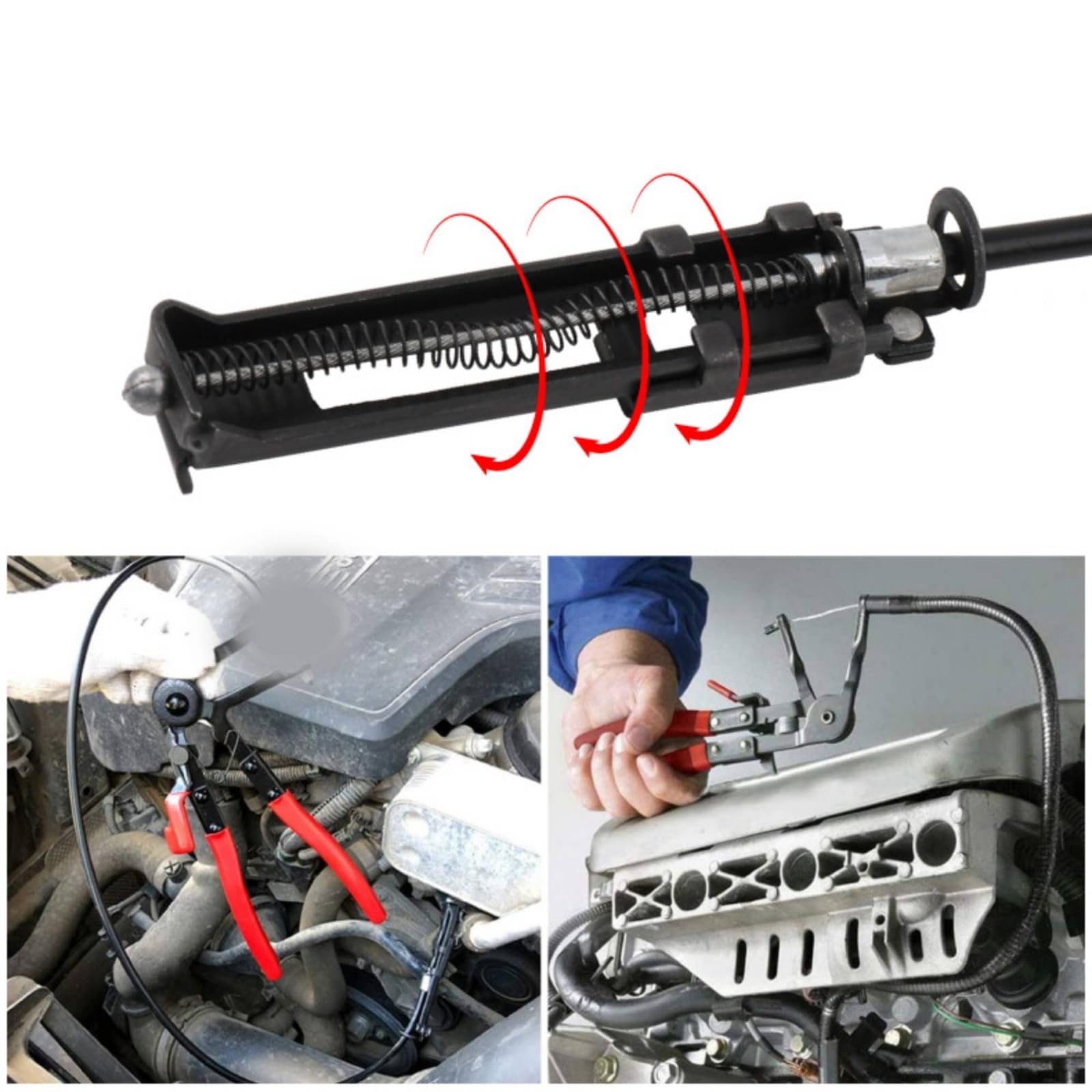 9 Pièces Pince à Collier de Durite Automobile Pince à Collier de Tuyau Ensemble Polyvalent Colliers Pince à Câble Orientable Verrouillage pour